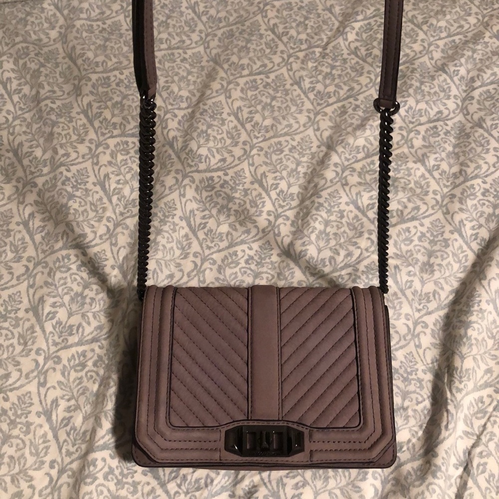 Rebecca Minkoff Small Love Chevron Suede Crossbody